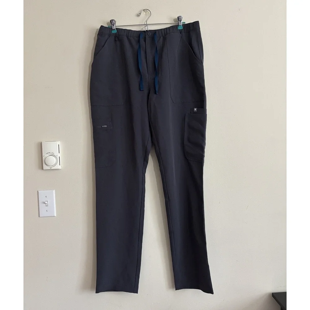 FIGS Mens Large Straight Leg Scrub Pants Charcoal Gray PO 3468